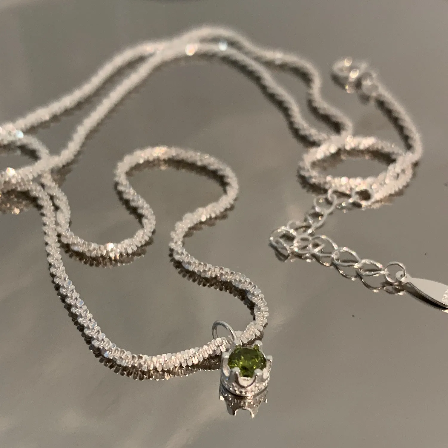 Viridia Silver Emerald Necklace