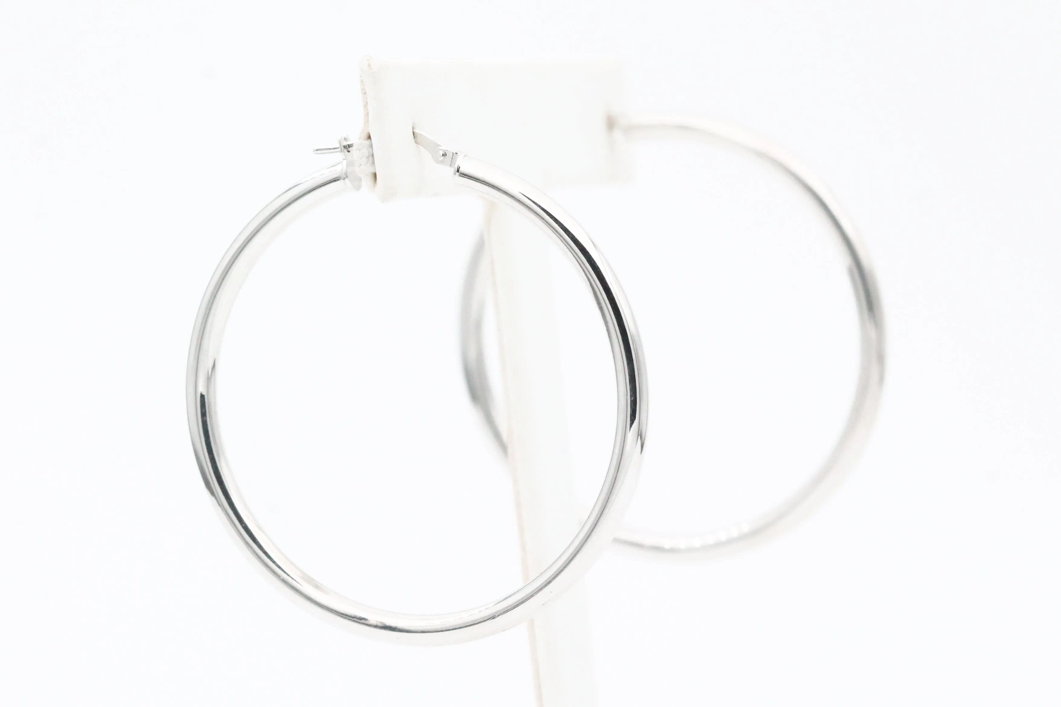 White Gold Extra Large Classic Hoop Earrings