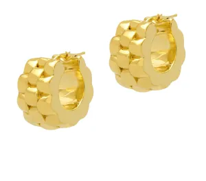 Wide Watch Link Hoop Earrings - Gold