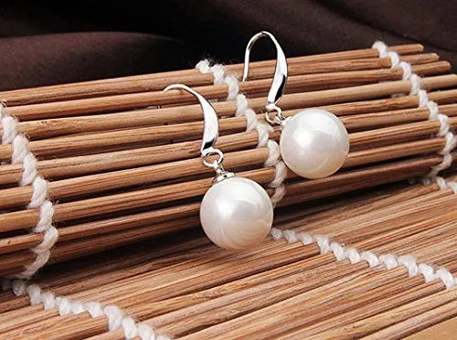 Yellow Chimes Pearl Earrings for Women 2 Pairs Combo Drop Earrings Rhodium Plated White Plear Silver Drop Earrings for Women and Girls