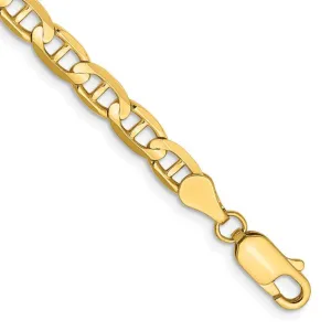 Yellow Gold Anchor Chain Bracelet